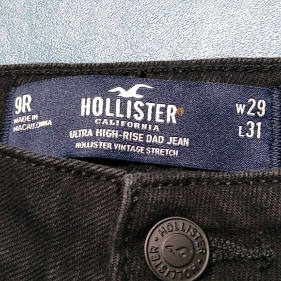 NWT Hollister Ultra High-Rise Dad Jeans in Dark Charcoal/Black - Picture 2 of 10